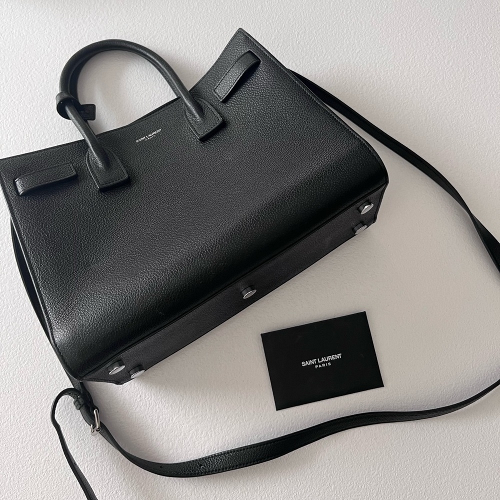 Saint Laurent - SAC DE JOUR NANO IN GRAIN DE POUDRE EMBOSSED LEATHER